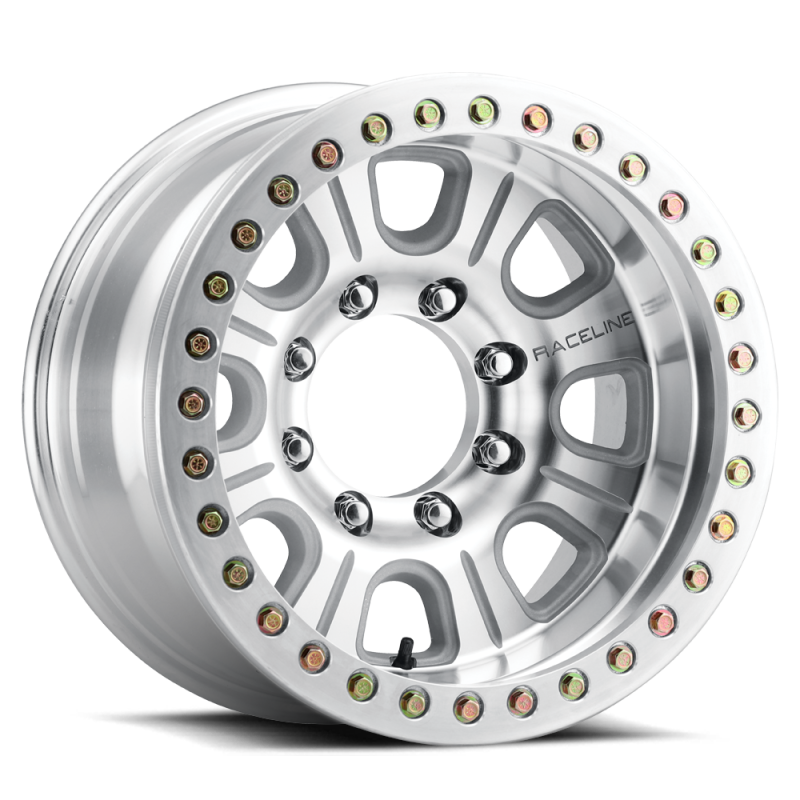 Raceline RT233 Monster 17x9.5in / 5x114.3 BP / -32mm Offset / 83.82mm Bore - Machined Beadlock Wheel