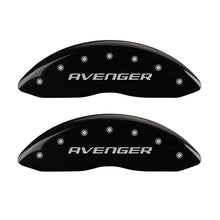 Load image into Gallery viewer, MGP 4 Caliper Covers Engraved Front &amp; Rear With out stripes/Avenger Black finish silver ch