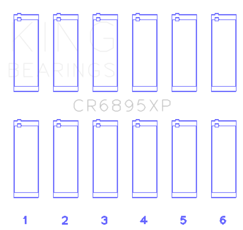 King Engine Bearings Ford EcoBoost 3.5L V6 Connecting Rod Bearing Set (Set of 6)