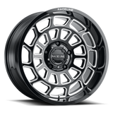 Raceline 955M Warp 22x10in / 8x165.1 BP / -19mm Offset / 125.2mm Bore - Satin Black & Milled Wheel