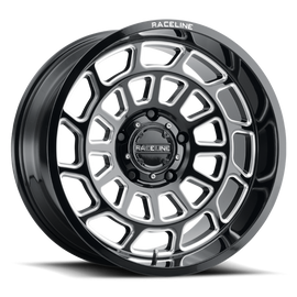Raceline 955M Warp 20x10in / 8x165.1 BP / -19mm Offset / 125.2mm Bore - Satin Black & Milled Wheel