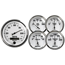 Load image into Gallery viewer, Autometer Old Tyme White II 5 Piece Kit (Elec Speed/Oil Press/Water Temp/Volt/Fuel Level)