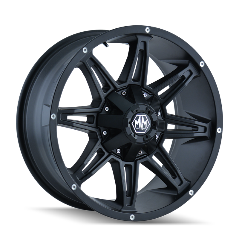 Mayhem 8090 Rampage 17x9 / 8x165.1 BP / 18mm Offset / 130.8mm Hub Matte Black Wheel