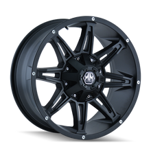 Load image into Gallery viewer, Mayhem 8090 Rampage 20x9 / 6x135 BP / 11mm Offset / 106mm Hub Matte Black Wheel