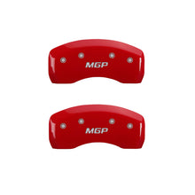 Load image into Gallery viewer, MGP 4 Caliper Covers Engraved Front &amp; Rear MGP Red Finish Silver Char 2017 Toyota Corolla IM