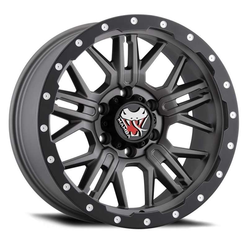 Mamba M25 17x9 6x139.7 ET12 Matte Grey w/ Black Lip Edge