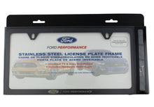 Load image into Gallery viewer, Ford Racing Ford Performance Slim License Plate Frame - Black Stainless Steel