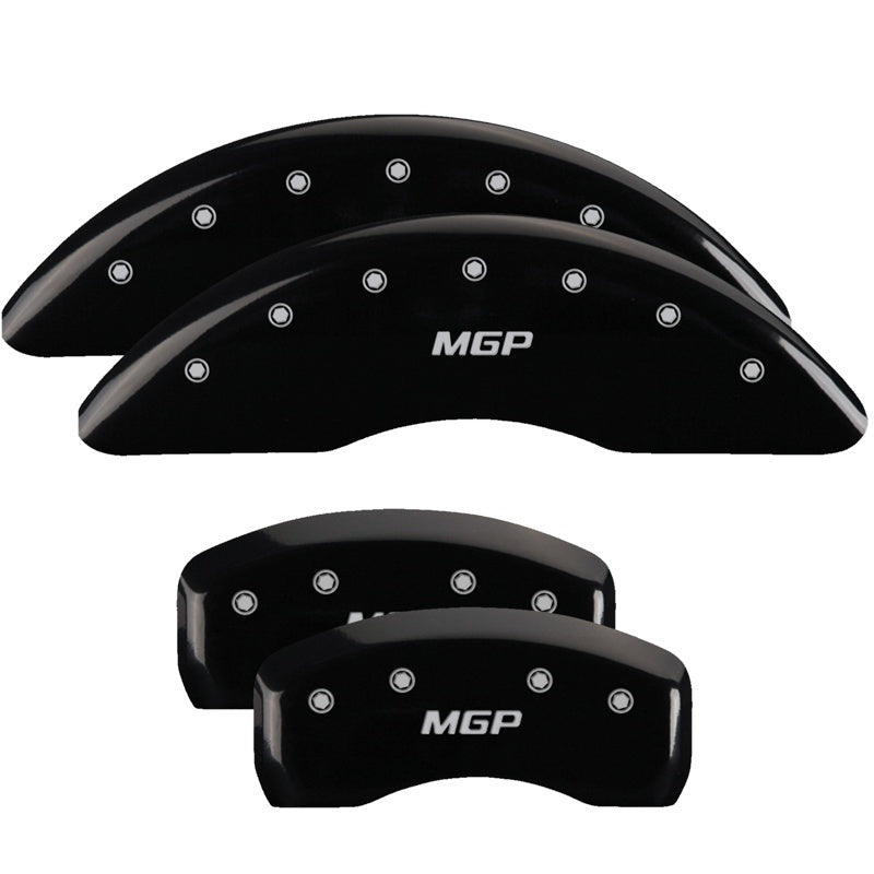 MGP 4 Caliper Covers Engraved Front & Rear MGP Black finish silver ch