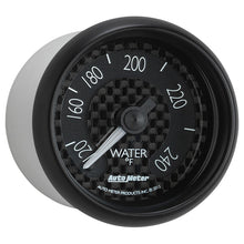 Load image into Gallery viewer, Autometer GT Series 52mm Mechanical 120-240 Deg F Water Temperature Gauge