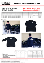 Load image into Gallery viewer, HKS MOTORSPORT SWEATSHIRT BLACK S