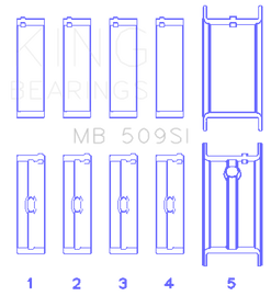 King Engine Bearings Chevrolet 400 Crankshaft Main Bearing Set (Set of 5)