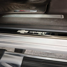 Load image into Gallery viewer, Putco 14-18 Chevy Silv LD - Double Cab w/ CHEVROLET Etching (8pcs) Black Platinum Door Sills