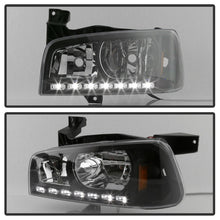 Load image into Gallery viewer, Xtune Dodge Charger 06-10 1Pc LED Crystal Headlights Black HD-ON-DCH05-1PC-LED-BK