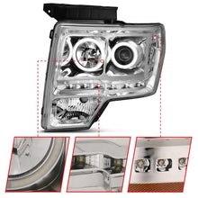 Load image into Gallery viewer, ANZO 2009-2014 Ford F-150 Projector Headlights w/ Halo Chrome (CCFL) G2