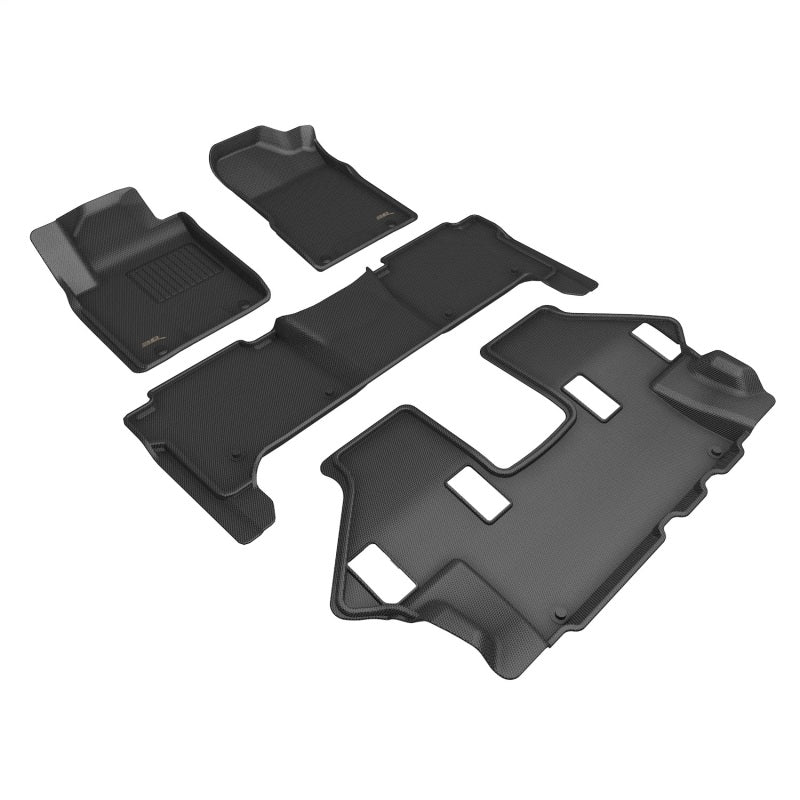 3D Maxpider 19-24 Nissan Armada Kagu Floor Mat- Black R1 R2 R3