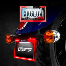 Load image into Gallery viewer, XK Glow Motorcycle License Plate Frame Light w/ Turn Signal - Chrome