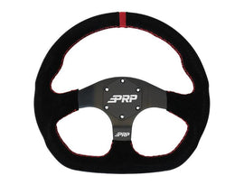 PRP Comp-R D-Shape Suede Steering Wheel - Red