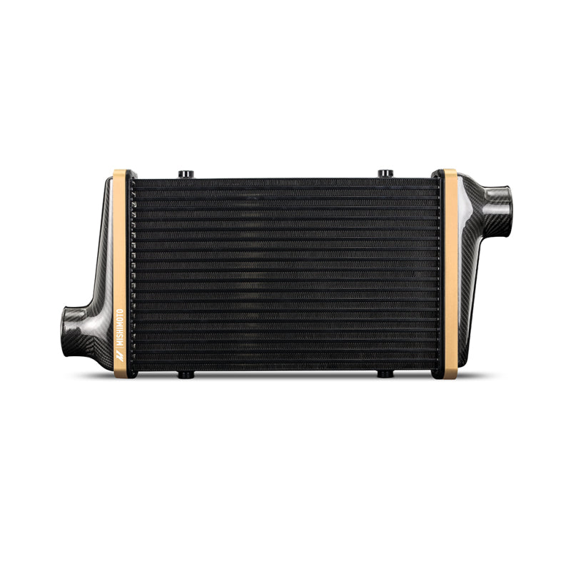 Mishimoto Universal Carbon Fiber Intercooler - Gloss Tanks - 450mm Gold Core - S-Flow - GR V-Band