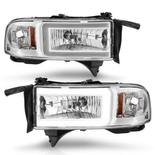 Load image into Gallery viewer, ANZO 94-02 Dodge RAM Crystal Headlight - w/ Light Bar Chrome Housing