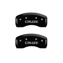 Load image into Gallery viewer, MGP 4 Caliper Covers Engraved Front &amp; Rear Cruze Black finish silver ch