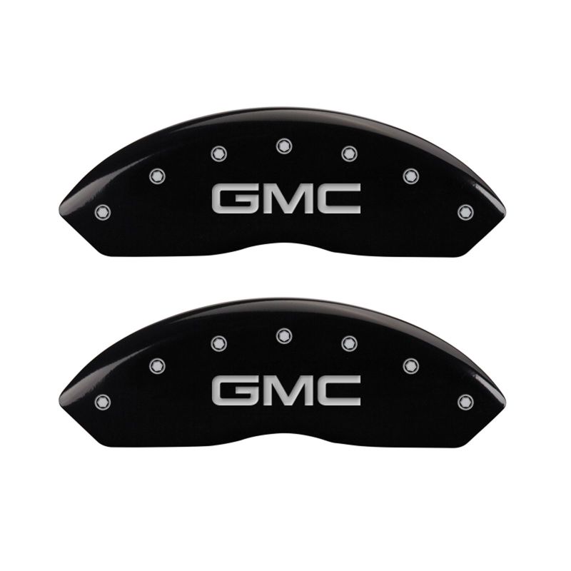 MGP 4 Caliper Covers Engraved Front & Rear GMC Black Finish Silver Char 2009 GMC Savana 2500