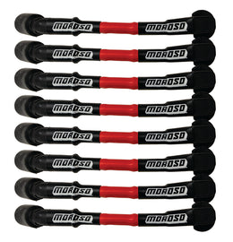 Moroso 9.75in Long Coil On Plug Sleeved Ultra Spark Plug Wire Set - Red