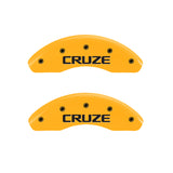 MGP 4 Caliper Covers Engraved Front & Rear Cruze Yellow Finish Black Char 2016 Chevrolet Cruze