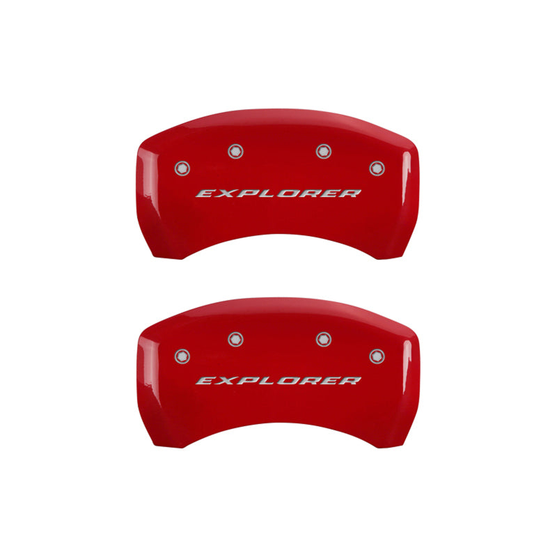 MGP 4 Caliper Covers Engraved Front & Rear Explorer Red finish silver ch