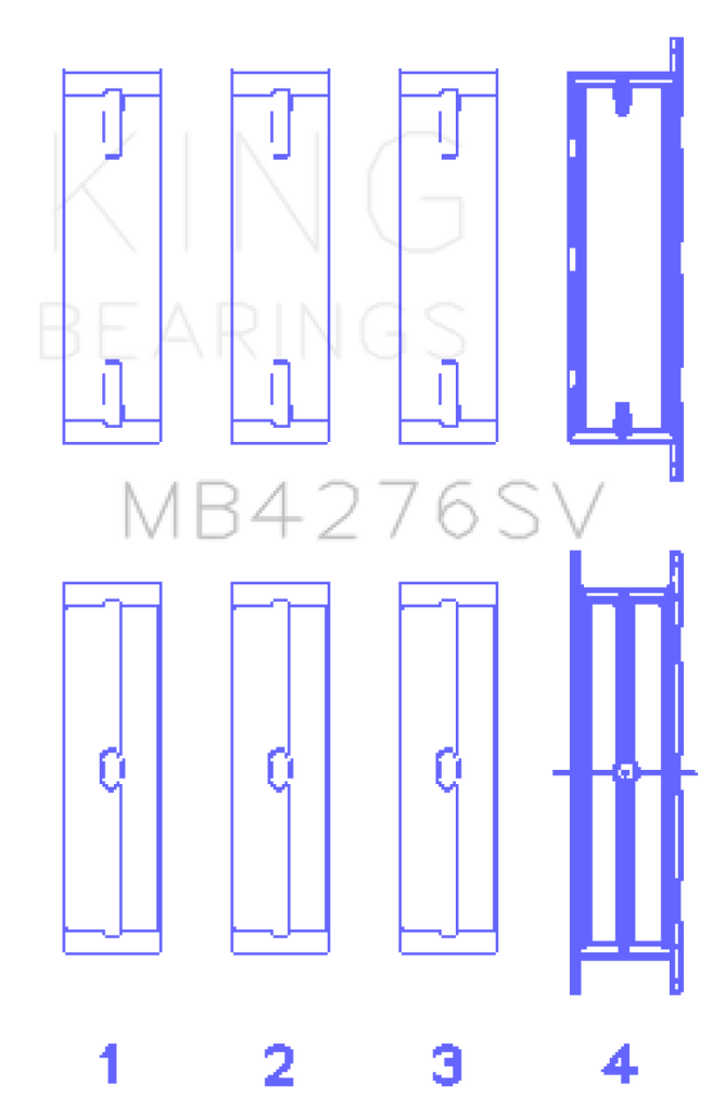 King Engine Bearings Ford 276DT/D17TED4/AJD 2.7L V6 (Size +0.10) Main Bearing Set