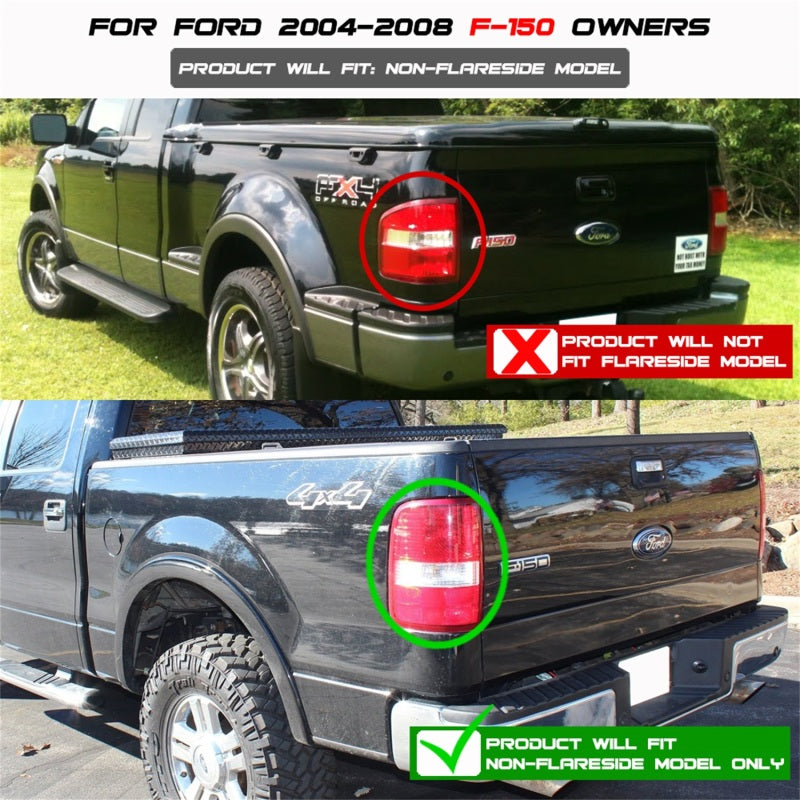 Xtune Ford F150 Styleside 04-08 LED Tail Lights Red Clear ALT-ON-FF15004-LED-RC