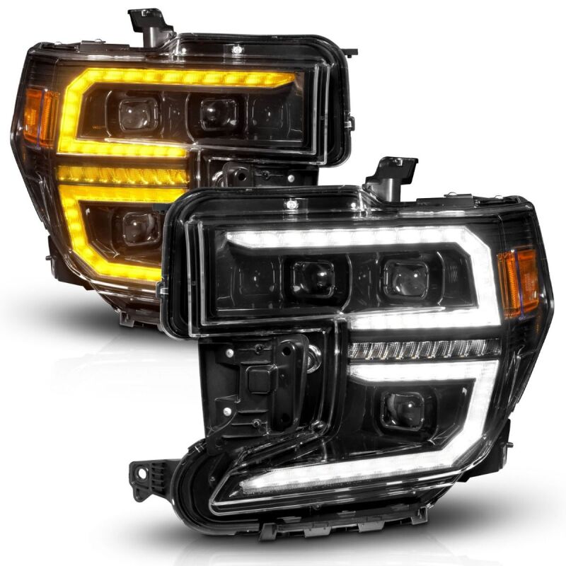 Anzo 19-21 GMC Sierra 1500 LED Projector Headlight w/Switchback+Sequential - Black