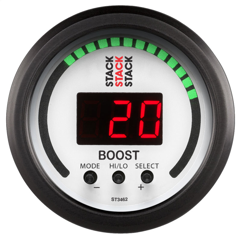 Autometer Stack 52mm -1 to +2 Bar (-30INHG to +30 PSI) Boost Controller - White