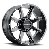 Raceline 954M Stryker 22x12in / 6x139.7 BP / -44mm Offset / 106.1mm Bore- Satin Black & Milled Wheel