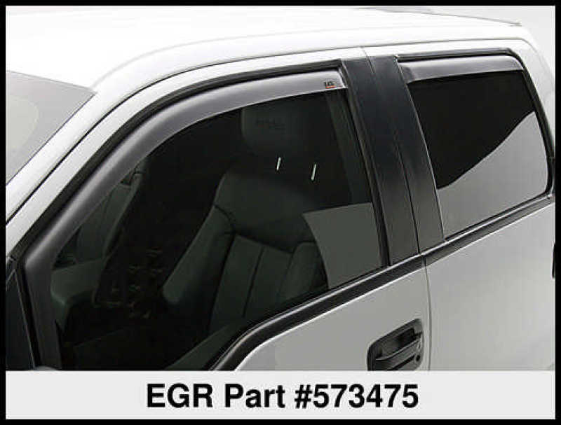 EGR 15+ Ford F150 Super Cab In-Channel Window Visors - Set of 4 - Matte (573475)