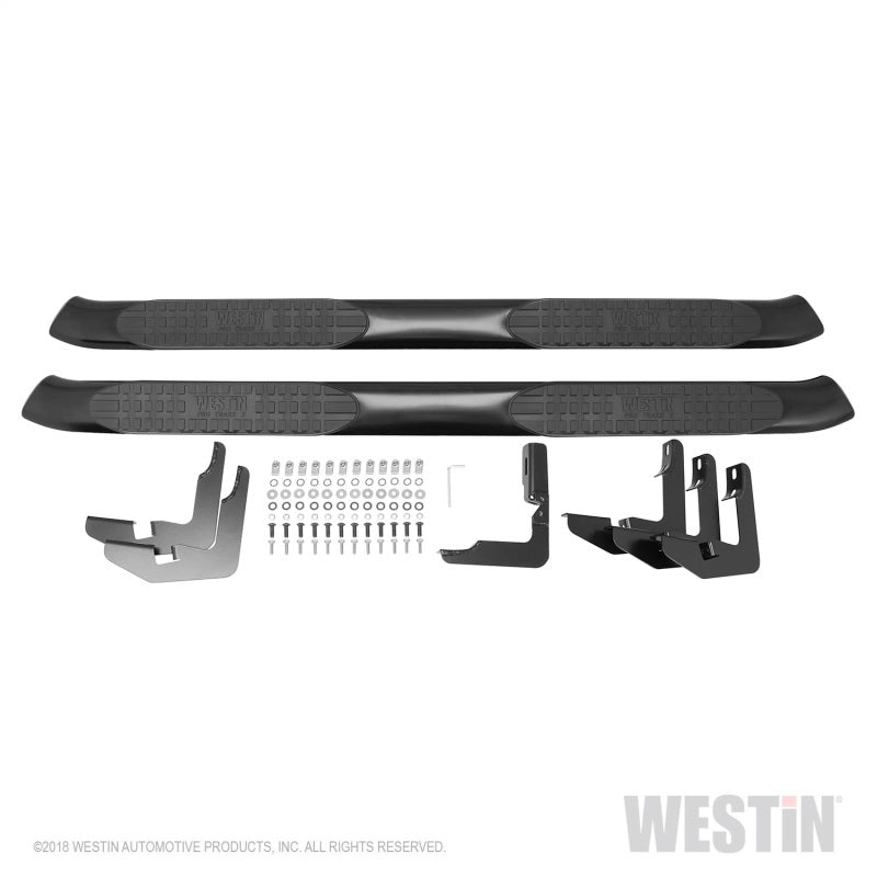 Westin 2015-2018 Ford F-150 SuperCrew PRO TRAXX 5 Oval Nerf Step Bars - Black