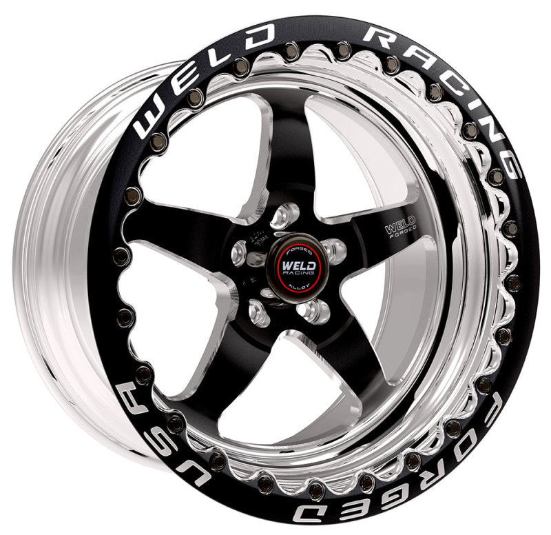 Weld S71 17x10 / 5x4.5 BP / 6.3in. BS Black Wheel (Medium Pad) - Black Single Beadlock MT