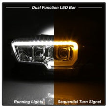 Load image into Gallery viewer, xTune Toyota Tacoma 16-18 DRL Light Bar Projector Headlights - Chrome PRO-JH-TTA16-LBDRL-C