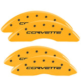 MGP 4 Caliper Covers Engraved Front & Rear C6/Corvette Yellow finish black ch