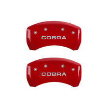 Load image into Gallery viewer, MGP 4 Caliper Covers Engraved Front &amp; Rear Cobra Red finish silver ch