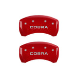 MGP Rear set 2 Caliper Covers Engraved Rear Cobra Red finish silver ch