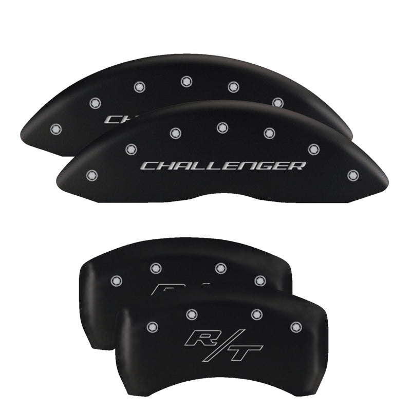 MGP 4 Caliper Covers Engraved Front & Rear SRT4 Black finish silver ch