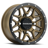 Raceline A94BZ Krank 14x7in / 4x156 BP / 10mm Offset / 132.5mm Bore - Bronze & Black Lip Wheel