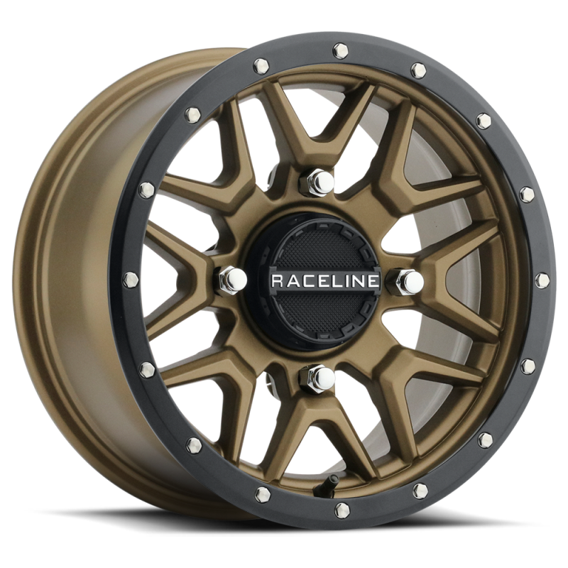 Raceline A94BZ Krank 14x7in / 4x137 BP / 10mm Offset / 110.18mm Bore - Bronze & Black Lip Wheel