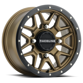 Raceline A94BZ Krank 14x7in / 4x137 BP / 10mm Offset / 110.18mm Bore - Bronze & Black Lip Wheel