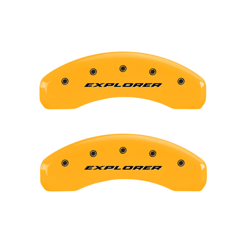 MGP 4 Caliper Covers Engraved Front & Rear Explorer Yellow Finish Black Char 2006 Ford Explorer