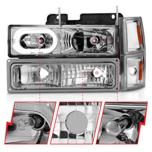 Load image into Gallery viewer, ANZO 88-98 Chevrolet C1500 Crystal Headlights Chrome Housing w/ Signal and Side Marker Lights