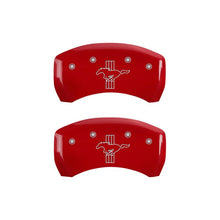 Load image into Gallery viewer, MGP Rear set 2 Caliper Covers Engraved Rear GT500 Shelby &amp; Cobra Red finish silver ch