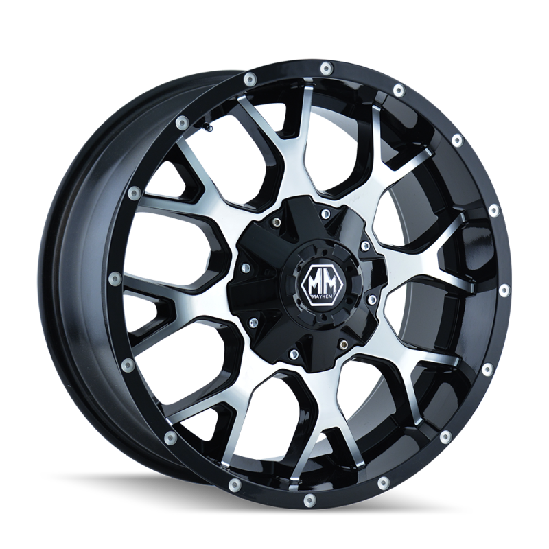 Mayhem 8015 Warrior 17x9 / 6x135 BP / 18mm Offset / 106mm Hub Black/Machined Face Wheel