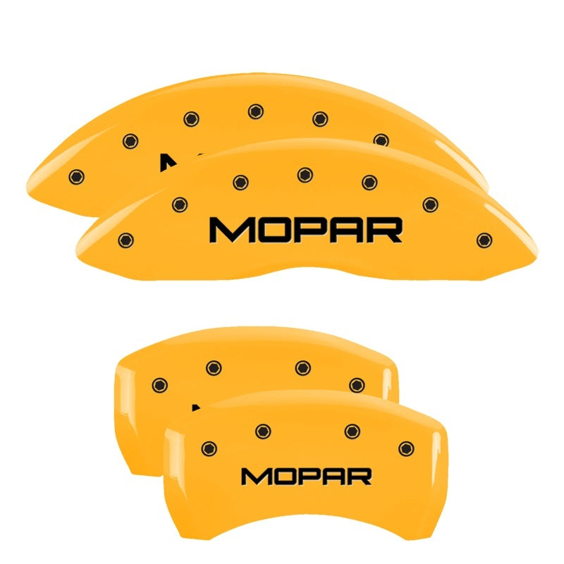 MGP 4 Caliper Covers Engraved Front & Rear Dodge Yellow Finish Black Char 2008 Dodge Durango