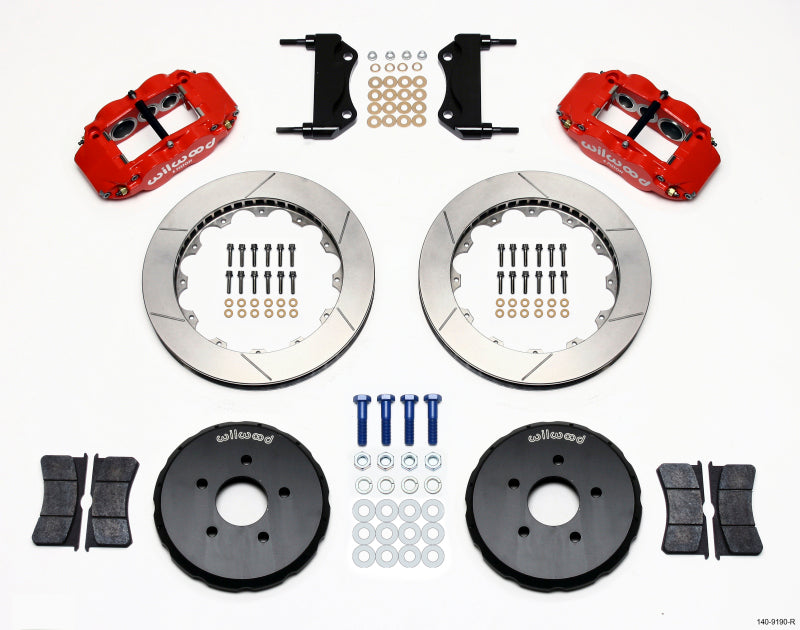 Wilwood Narrow Superlite 6R Front Hat Kit 13.06in Red Nissan 350Z/Fiti G35